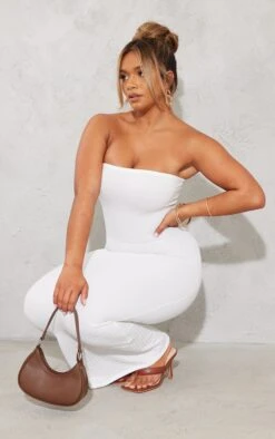 Shape White Textured Bandeau Midaxi Dress -Goremje Style 79a554c9b592e8295e92b466d702ff0ebd168070 cna2346 4