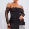 Shape Black Satin Lace Insert Bardot Corset Bodycon Dress -Goremje Style 79ba81f271335531fcf930517c60a8a030da5b97 cna6214 1