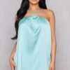 Petite Aqua Blue Satin Stappy Halterneck Swing Dress -Goremje Style 79e553bd4217a37a421d883cea311af01b894a8f cne2300 1