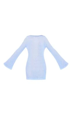 Tall Blue Long Sleeve Knitted Mini Dress -Goremje Style 7bb03b3581045f294f15fd1f609b641aec6132c8 cne7336 5