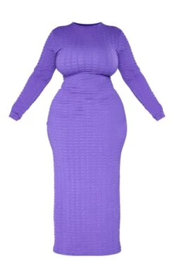 Plus Purple Textured Cut Out Back Midaxi Dress -Goremje Style 7c520bec342f0c385b33f32788a1bc4fbb3cff58 cnb0008 5