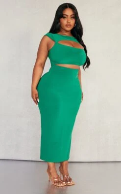 Plus Bright Green Cut Out Slinky Midi Dress -Goremje Style 7ce0e315a8ae3a8e5c81b391dc80f370916e127c cnd5062 3