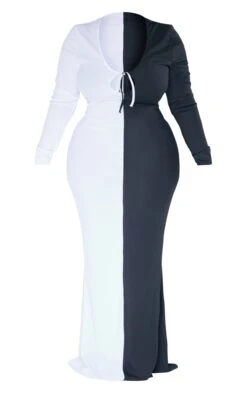 Plus Black Two Tone Maxi Dress -Goremje Style 80bc28d22bce505fe15462015393c6da52194c14 cnd7337 5