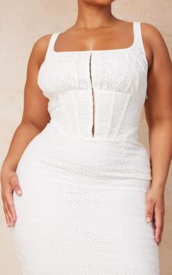 Plus White Broderie Anglaise Corset Midi Dress -Goremje Style 80c135936338af2da2590b9239c82333d4d43965 cmw4107 5