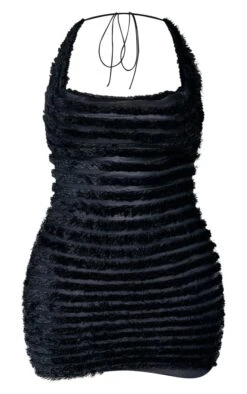 Shape Black Textured Cowl Backless Bodycon Dress -Goremje Style 80f96276c52b5732cbe6cd2b2474d30ddd836f14 cnb7716 5