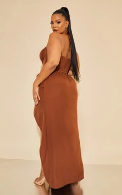 Plus Chocolate Corset Ruched Maxi Dress -Goremje Style 816346d6d8dc5c2c623db31a79592f122da7f9bc cmu5484 3