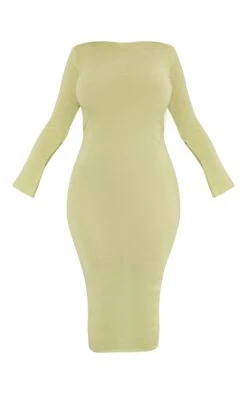 Shape Sage Khaki Knit Low Back Long Sleeve Maxi Dress -Goremje Style 817f1837666ca377240e709367b7f5203725275a cnd2538 5