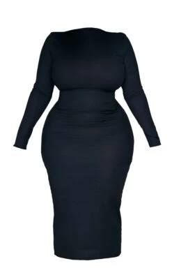 Plus Black Rib Lettuce Hem Long Sleeve Midaxi Dress 11 Plus Black Rib Lettuce Hem Long Sleeve Midaxi Dress -Goremje Style 83748b239f434728c35d3f7c2c2b6831e40c82ec cnd3032 5