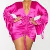 Plus Fuchsia Satin Plunge Ruched Front Dress 1 Plus Fuchsia Satin Plunge Ruched Front Dress -Goremje Style 841a54bd279b804dff105382f3dc9ab636e60108 cmo7807 1
