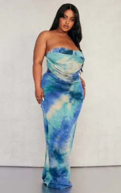 Plus Blue Tie Dye Print Drape Corset Maxi Dress -Goremje Style 843d883cfe3e66fabdc60043fe5b80ddf2675059 cnd5031 3
