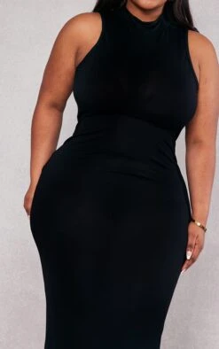 Plus Black High Neck Midaxi Dress -Goremje Style 8506956389f9661678351f53899c5c6095fdb343 cnc5212 4