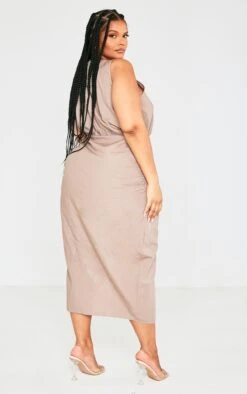 Plus Taupe Linen Look Drape Detail Midi Dress 8 Plus Taupe Linen Look Drape Detail Midi Dress -Goremje Style 85a5f897ced7d49bc0a765b822bd66966dcc2f59 cnd6514 2