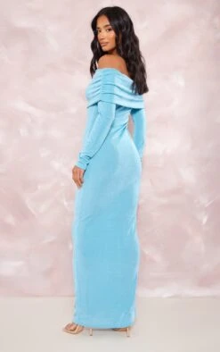 Petite Bright Blue Acetate Slinky Bardot Long Sleeve Maxi Dress -Goremje Style 85d0ebbe5b027a4034d68d14409a21ab5ecbe3fe cne5229 2