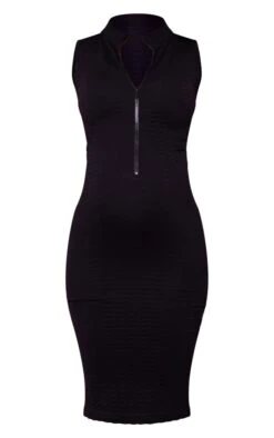 Maternity Black Textured Contour Rib Midi Dress -Goremje Style 86c878e4db8fe7976d2743e77539b3e15e79abd0 cnd7219 5