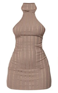 Petite Taupe Ribbed Backless Mini Dress -Goremje Style 87cc1b6ffc21c1f484cb9989d250112861ed8ebb cnd6917 5