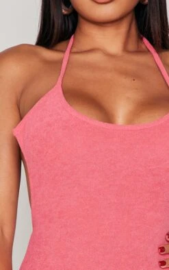 Shape Salmon Toweling Cut Out Mini Dress -Goremje Style 887ab9c8a35481d1b66f02e61aef03d40909d539 cne0402 4