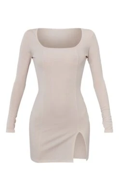 Tall Light Grey Rib Split Hem Square Neck Long Sleeve Bodycon Dress 11 Tall Light Grey Rib Split Hem Square Neck Long Sleeve Bodycon Dress -Goremje Style 88c96523053feadeeff4a3832c43dc106578e346 cnd4342 5