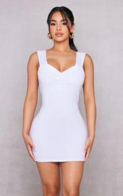 Petite White Strappy Bodycon Mini Dress