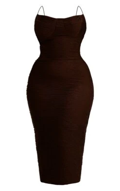 Plus Chocolate Textured Strappy Midi Dress 11 Plus Chocolate Textured Strappy Midi Dress -Goremje Style 8ae3e3def641b0bff259abe91a1ffee28ff1849f cmy7947 6