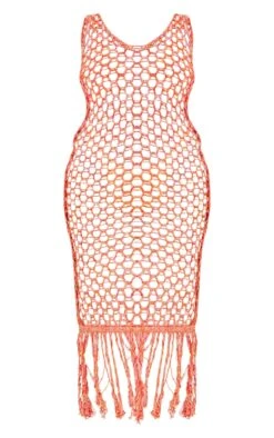 Plus Orange Fishnet Knitted Maxi Dress -Goremje Style 8b220e0311237e293712c2f861306a74e0b2b1e1 cnd9063 5