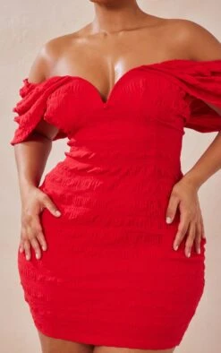 Plus Red Textured V Bar Bodycon Dress -Goremje Style 8bc75f785620ba6b2257ec97a44b8b20658bbeb5 cmy1934 5
