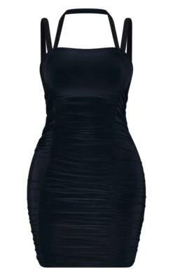 Shape Black Ruched Front Strappy Bodycon Dress -Goremje Style 8bcf0ab430fdb8e25c9e60a9e3c7600608c904dc cmf0259 5