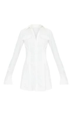 Tall White Pocket Detail Cargo Cinched Waist Shirt Dress 11 Tall White Pocket Detail Cargo Cinched Waist Shirt Dress -Goremje Style 8c5d25b048e6ee58cfc593fb4982aea4cc38f84a cmq3328 5