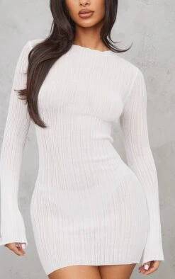 Petite Cream Sheer Knitted High Neck Dress -Goremje Style 8c642189c26259ec7935e2058aaaae4633e09c42 cnb9888 4