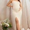 Maternity New Nude One Shoulder Textured Midaxi Dress -Goremje Style 8cce4185de471d1f30ffbca0268edb8b52cd065e cnd7253 1