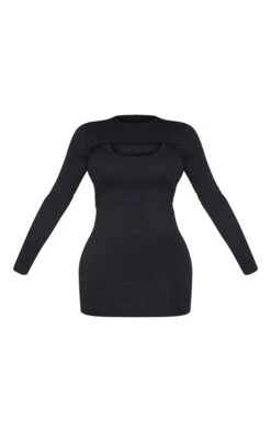 Shape Black Cotton Long Sleeve Cut Out Bodycon Dress -Goremje Style 8da74a7ce5927682ddfb5f48f8223aca06b720a7 cmu0486 6