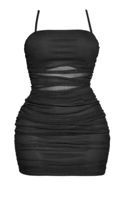 Shape Black Mesh Strappy Ruched Cut Out Dress -Goremje Style 8ec4e3b185d3a09490dc6f96f2d12c99f9e06964 cmd1028 6