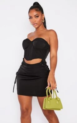 Shape Black Corset Detail Bodycon Dress