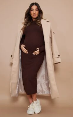 Maternity Chocolate Ribbed Longsleeve Midi Dress 9 Maternity Chocolate Ribbed Longsleeve Midi Dress -Goremje Style 91407fe77747703fe86751aa81e808d281083914 cnd0829 3