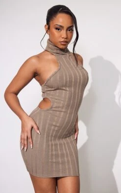 Petite Taupe Ribbed Backless Mini Dress -Goremje Style 91656d074be78fe9128188b4b8dff50e37153b31 cnd6917 1
