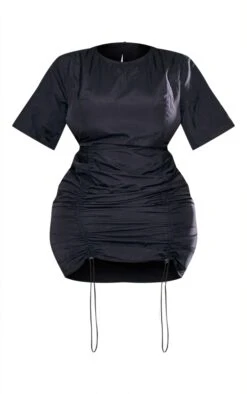 Plus Black Nylon Ruched Bodycon Dress -Goremje Style 929d61a8a4589729d5fc6940c084c67f8247c155 cnc7403 5