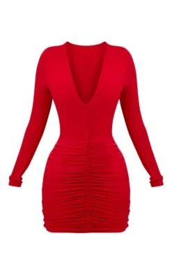 Shape Red Slinky Ruched Mini Dress -Goremje Style 9413e2c626d5c35ed823f6dfc6973d9a662616b8 CLT8402 3