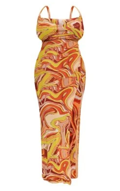 Plus Brown Abstract Print Mesh Maxi Dress 11 Plus Brown Abstract Print Mesh Maxi Dress -Goremje Style 95041278e6aeebaace174fdd23e55a32ab3ed353 cmw9525 6