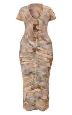 Shape Watercolour Print Sheer Mesh Plunge Ruched Midaxi Dress -Goremje Style 95c3654a0e6f33a26a011a752d2f15b9efda5135 cmz4722 6