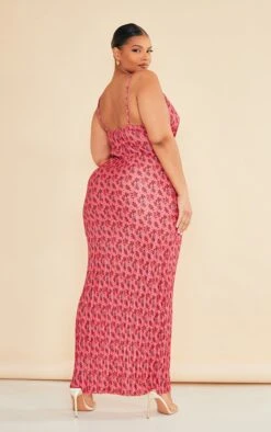 Plus Rose Floral Printed Plisse Cowl Neck Maxi Dress -Goremje Style 9696515d8a0671d6103e5db708467727f976e370 cnd5075 2