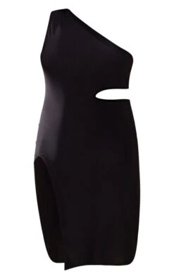 Plus Black One Shoulder Cut Out Midi Dress -Goremje Style 9822ad6fc64709a95bcf52dff1ef21eed7fcfece cnd5059 5