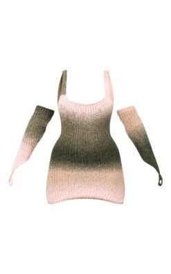 Shape Khaki Stripe Knit Square Neck Bardot Sleeve Dress -Goremje Style 9c61c57ff1ed05ebaa49b3592e42fbe1fdf2ff89 cnb8743 5