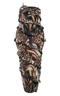 Plus Brown Leopard Printed One Shoulder Ruffle Maxi Dress -Goremje Style 9c7c13d2307a5058e18939219997e148e668b7ab cnd4866 5