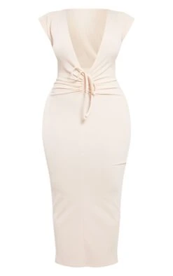 Shape Stone Soft Rib Plunge Ruched Midaxi Dress -Goremje Style 9d1045242acf5a517cf99b77c29275b285085304 cnb7703 5