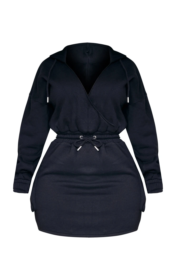 Shape Black Plunge Wrap Utility Pocket Sweater Dress 7 Shape Black Plunge Wrap Utility Pocket Sweater Dress - Image 5