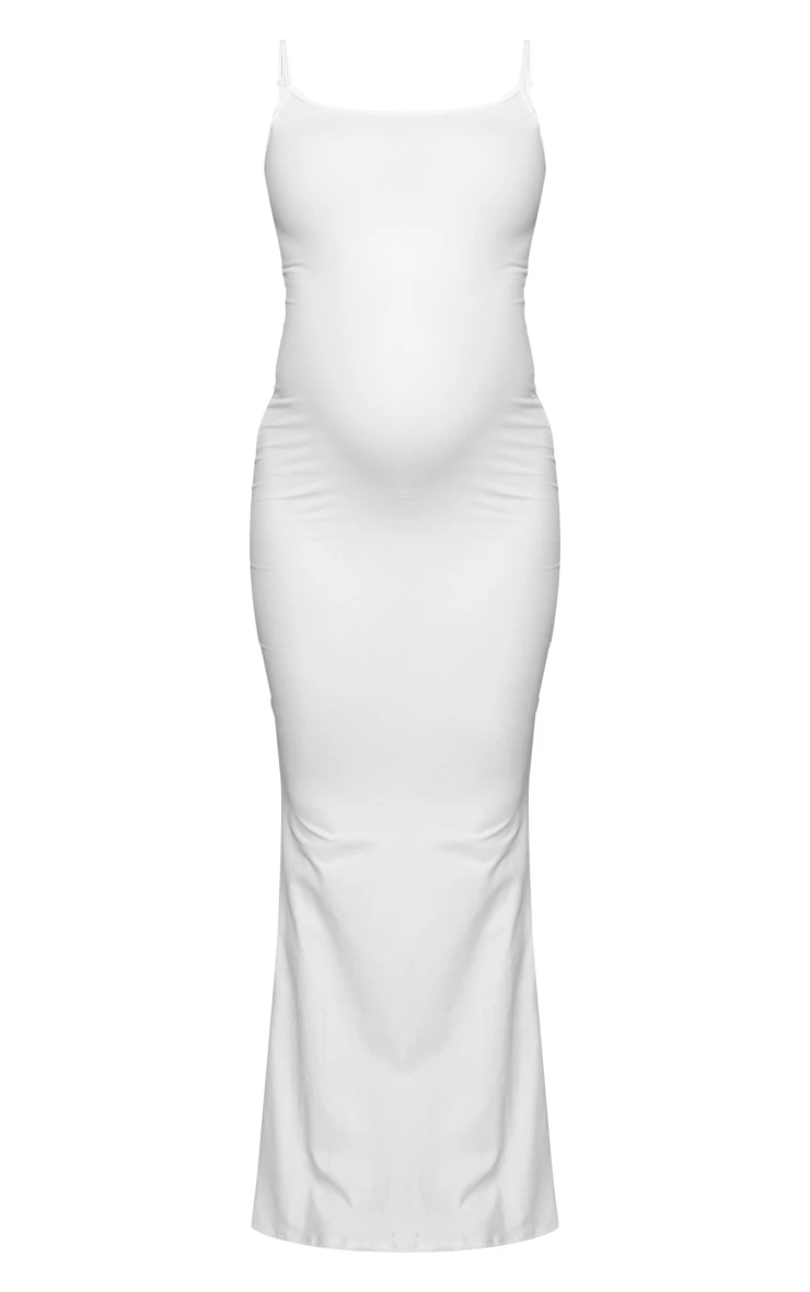 Maternity White Soft Touch Sculpt Strappy Midaxi Dress 7 Maternity White Soft Touch Sculpt Strappy Midaxi Dress - Image 5