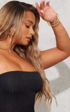 Shape Black Textured Bandeau Midaxi Dress -Goremje Style 9e86a5d380dfe243f2e1623c76f7649dbd37a3dd cna2347 5