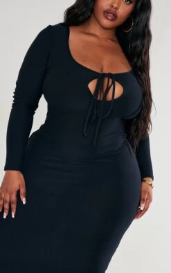 Plus Black Soft Touch Tie Front Long Sleeve Dress 10 Plus Black Soft Touch Tie Front Long Sleeve Dress -Goremje Style 9f419af748c9192a37f34b0dd2f09faa48384c0f cnc9609 4