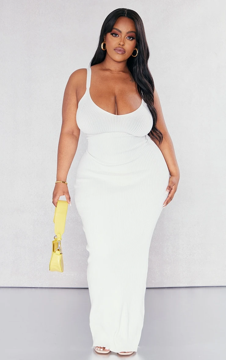 Plus Cream Maxi Knitted Dress 3 Plus Cream Maxi Knitted Dress