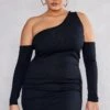 Plus Black Rib Cut Out Cold Shoulder Bodycon Dress -Goremje Style a20bb882a7f9d9a5d72042d549f44405fcf7e685 cnd2532 1
