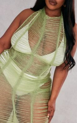 Plus Khaki Tassel Knit Beach Dress -Goremje Style a218c914e56f19f2ee8e609fbb40848015a972fb cnc7962 4